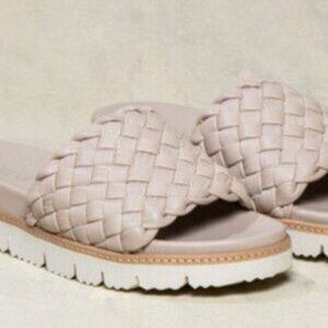 M. Gemi Italian Handcrafted Braided Leather Slides Size 37 6.5